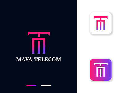 M and T letter mark logo design.