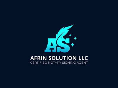 AS letter Signing agent or signature service logo design