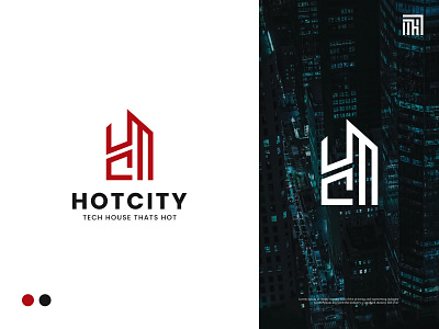 H C letter and city combination Minimal Logo Design