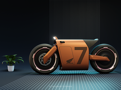 Honda - E7 3d 3dillustration automotive design bike design blender3d illustration
