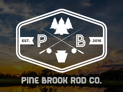 Pine Brook Rod Co. Logo branding fishing hipster keystone logo outdoors pennsylvania pine brook rod stream trees