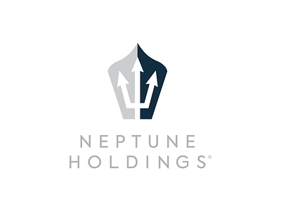 Neptune Holdings Logo branding business clean corporate icon identity logo navy neptune neptune holdings ship trident