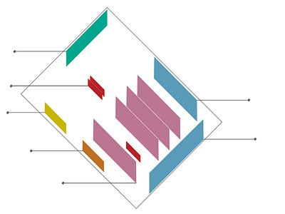 Isometric illustrations of library system