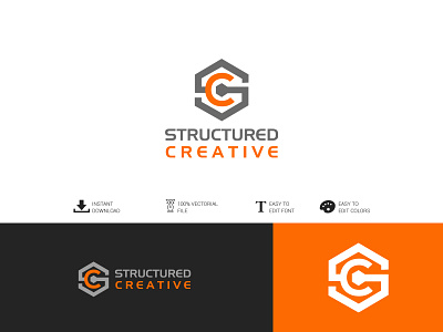 Structured Creative branding design flat icon logo logo design minimal ui ux web