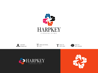 HARPEKEY CONSULTING app design logo logo design minimal ux web