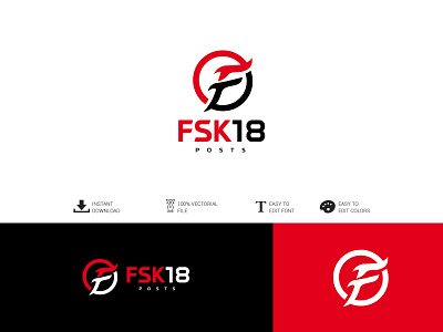 FSK18 POSTS animation app branding design flat icon logo logo design minimal ux web