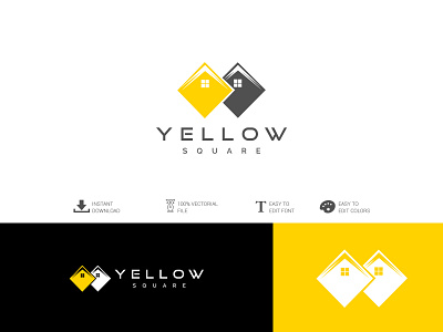 Yellow Square branding design icon illustration logo logo design minimal ux vector website