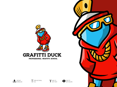 Graffiti Duck branding business logo design graphic design icon logo logo design minimal