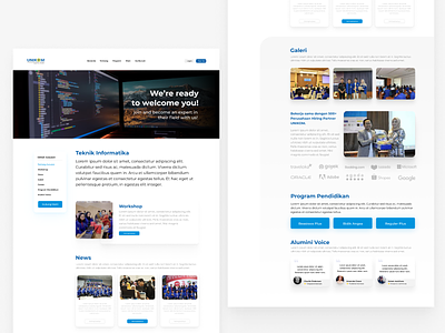  Landing Page & Subpages University