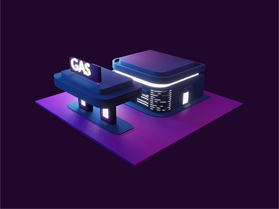 GAS Station 3D illustration 3d 3d illustrations blender design icon illustration modeling
