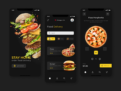 Food delivery app app app design burger delivery food food delivery pizza ui ux
