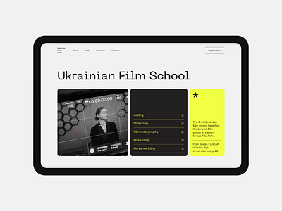 Ukrainian film school UFS branding design film film school main page ui ukraine ux