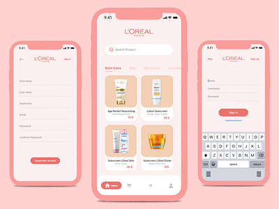Loreal Ecommerce App clean design ecommerce app mobile app mobile app design mobile ui ux ui