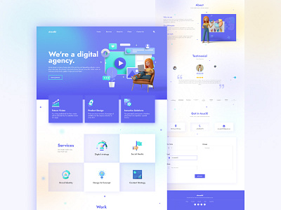 Digital Agency clean design landing page marketing minimal ui ux web design website design