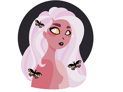 Butterfly butterfly girl illustration procreate