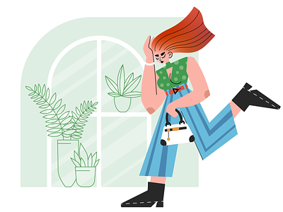 Flower Shop adobe illustrator design flower shop girl illustration procreate vector