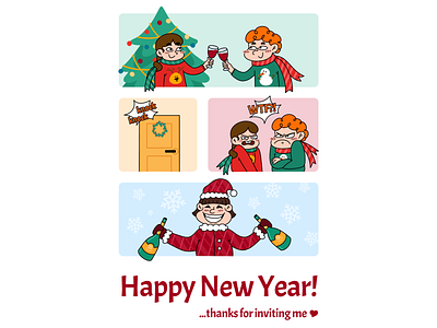 Happy New Year 2022! comics design greeting card illustration new year procreate