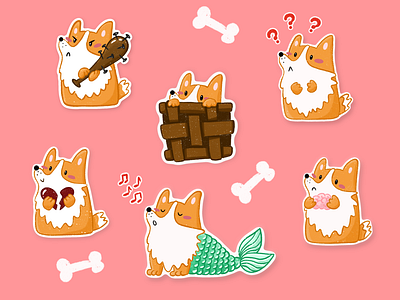 Corgi stickers