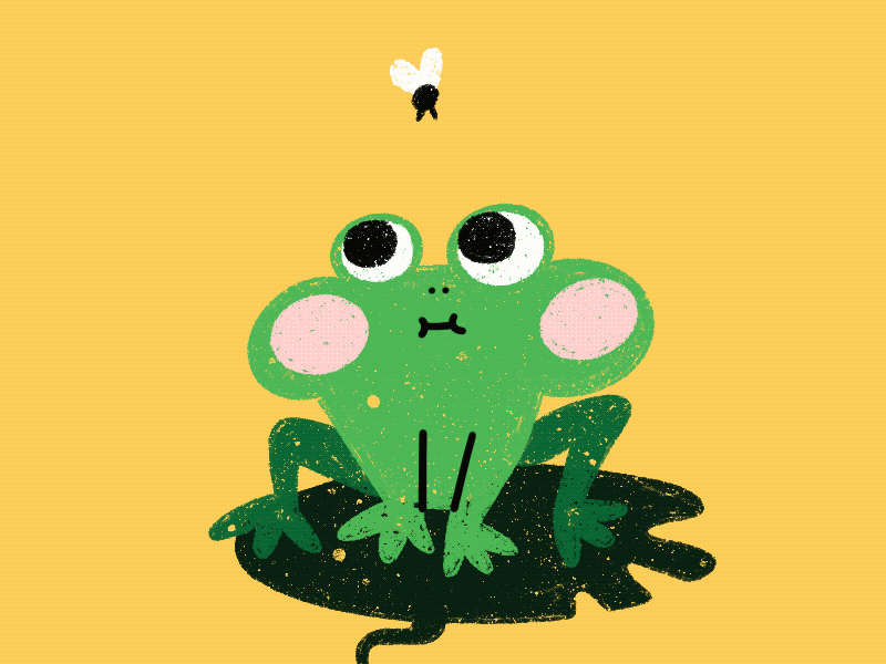 Hunting animal animation cute frog gif illustration kids procreate