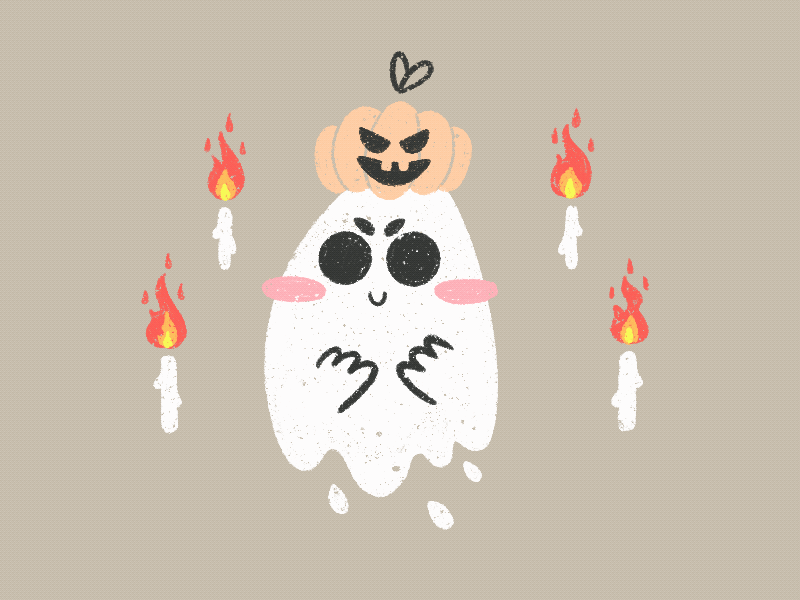 Ghost Buddy animation cute ghost gif halloween illustration procreate spooky