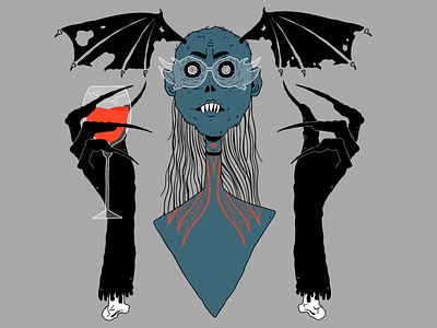 Your ex on a friday night blood creepy flat halloween illustration procreate scary vampire