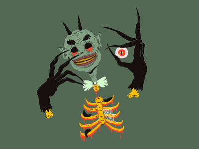 Imaginary Friend flat halloween horror illustration procreate scary