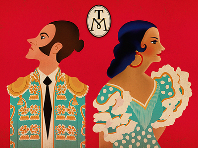 TM · White & Red Wine Imagery artwork bullfigther design flamenco graphic illustration illustration art illustration digital imagery logo olé spain typography vector wine