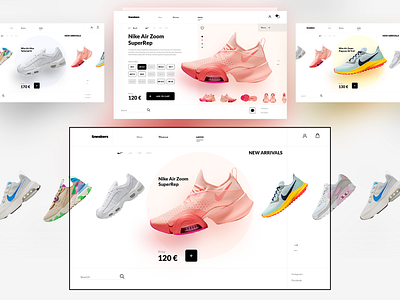 #DailyUI #012 · E-Commerce Shop // #010 · Social Share add to cart animated animation challenge dailyui design ecommerce design ecommerce shop figmadesign flat layouts minimal modern design nike shoes sneakers typography ui ux web wireframes