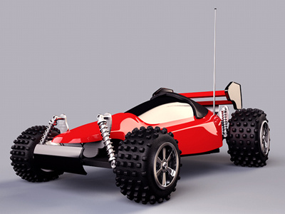 R/C Car 3d c4d lightning modeling texturing vray