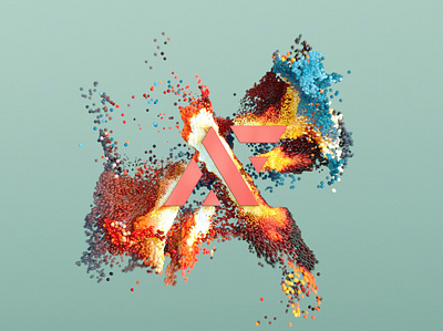 Avant001 3d design digital art logo particles render