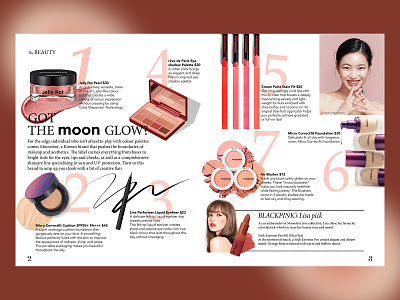 Moonshot cosmetic - Magazine layout branding design layout magazine shopping