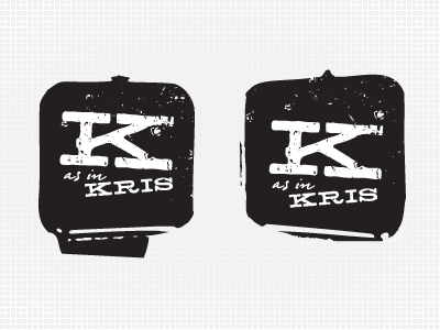 K as in Kris - Rough concept grunge k personal logo rough draft
