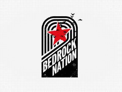 Bedrock Nation V1 grunge logo star wings