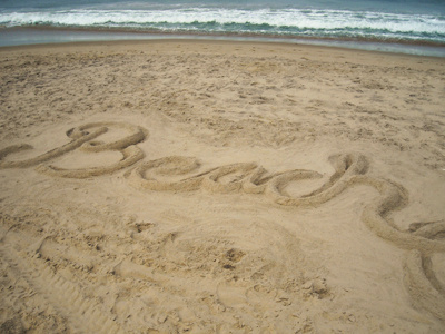 Beach Writing beach sand lettering