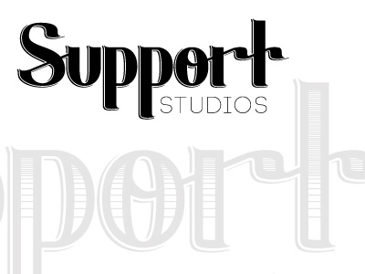 Support Studios brand custom details identity lettering logo
