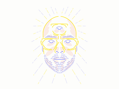 Guru designer developer glasses guru outline pastel spiritual thirdeye