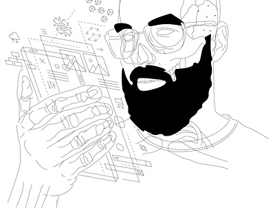 Transparant UX Design beard glasses icons product design skeleton skull smartphone transparent ux wireframes xray