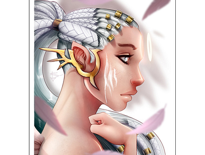 AngelLock angels concept art design dreadlocks feathers magic piercings religion woman