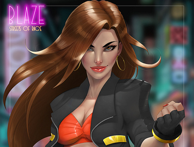 Blaze- StreetsOfRage4 concept art digital painting games illustration photoshop art videogames woman