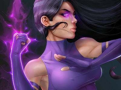 Psylock comics concept art design digital painting illustration marvel marvelcomics superhero superheros woman xmen