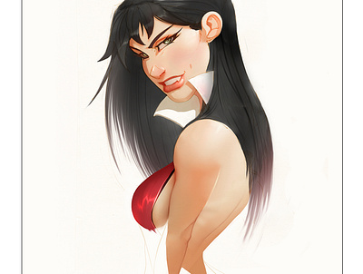 Vampirella comics digital painting fantasyart illustration photoshop art vampirella woman