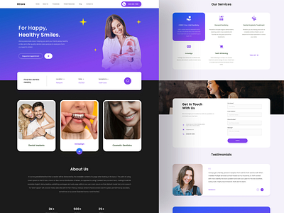 Dcare white smile landing page
