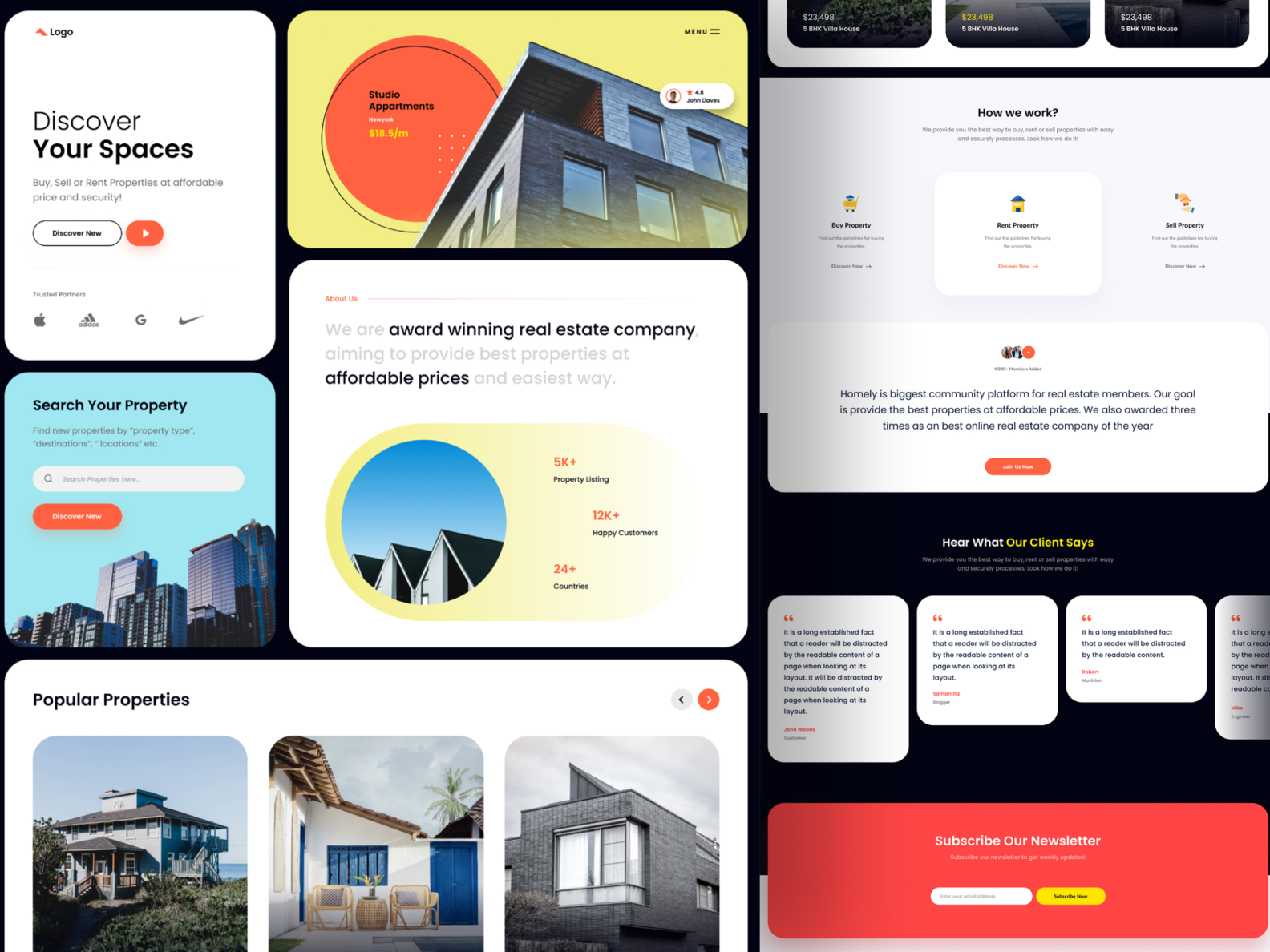 Property spaces website design by Klein Jammie on Dribbble