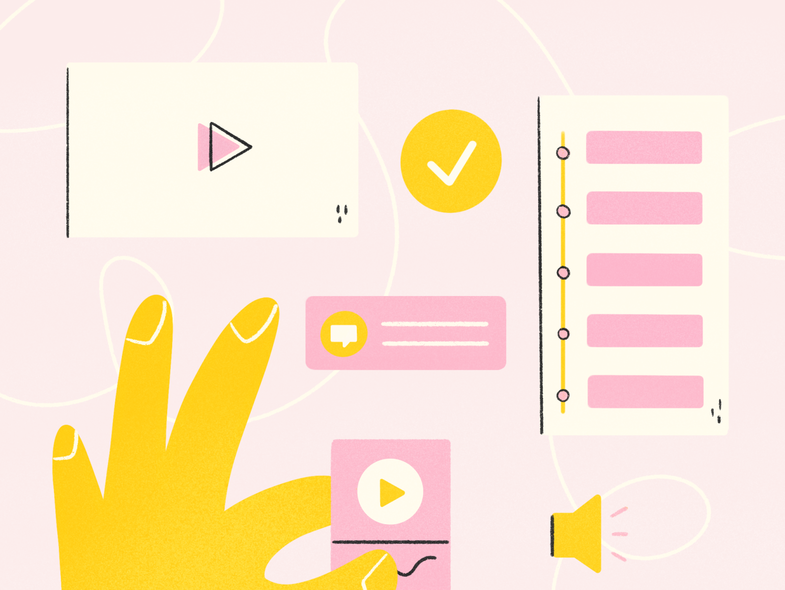 Video Creators creators editorial illustration illustration pink procreate videos yellow