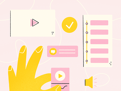 Video Creators creators editorial illustration illustration pink procreate videos yellow