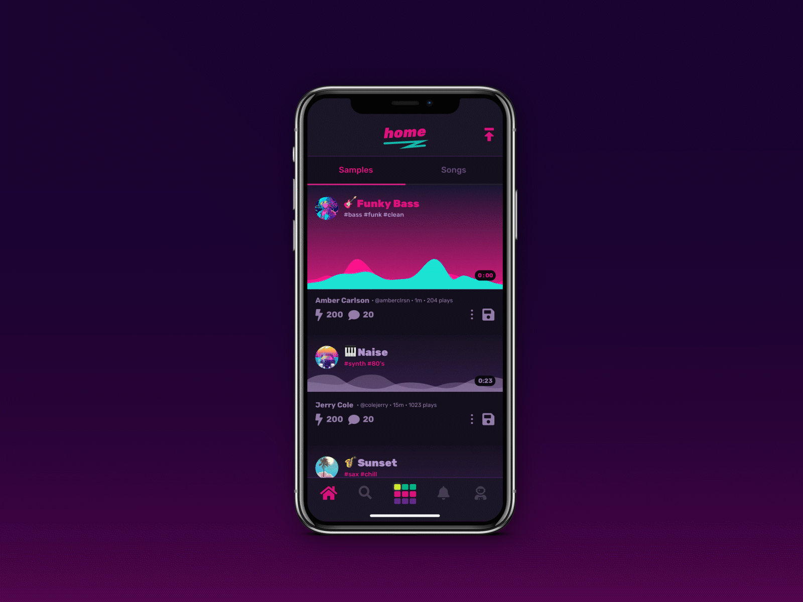 UI animation for a music app - Track playing