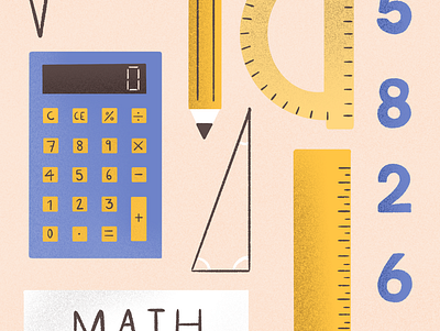 Math calculator editorial illustration illustration math mathematics numbers pencil procreate