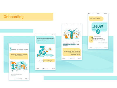 Flow state app _ Part of onboarding app design flow illustration mobile onboarding ui vector