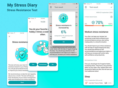 Stress Resistance Test app design diary health icon mobile stress ui ux wellbeing