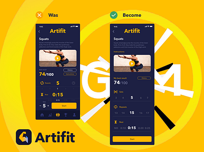 Artifit. UX-audit of the app app audit design fitness app mobile redesign sport ux ux design workout